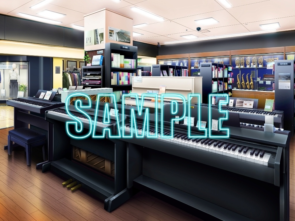背景素材:楽器店