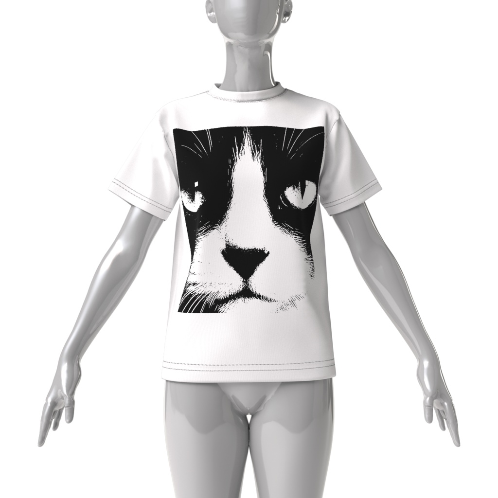 ハチワレ好きのビッグなTシャツ