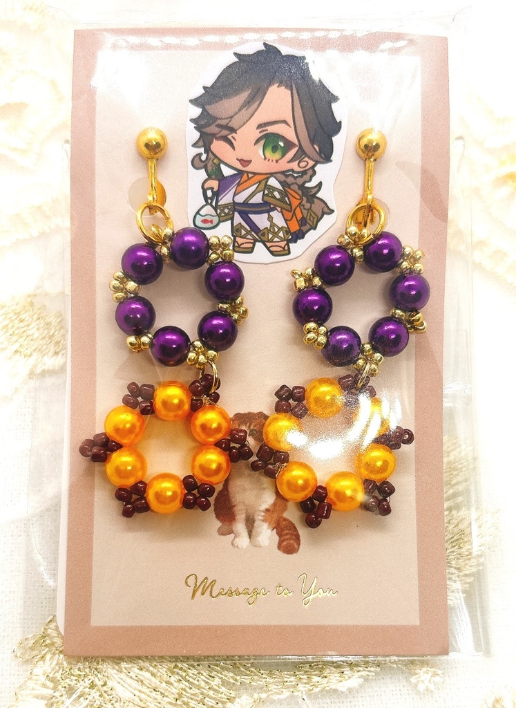 原神キャラクターモチーフカラーイヤリングピアス
