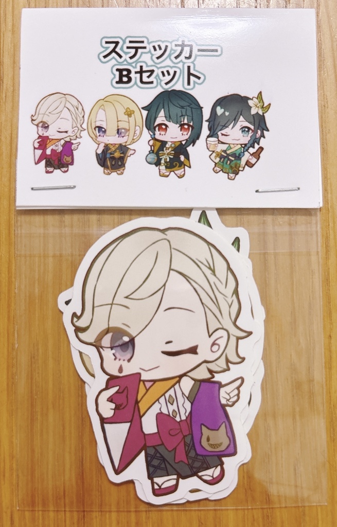 原神浴衣ステッカーB（リネ、フレミネ、行秋、ウェンティ）