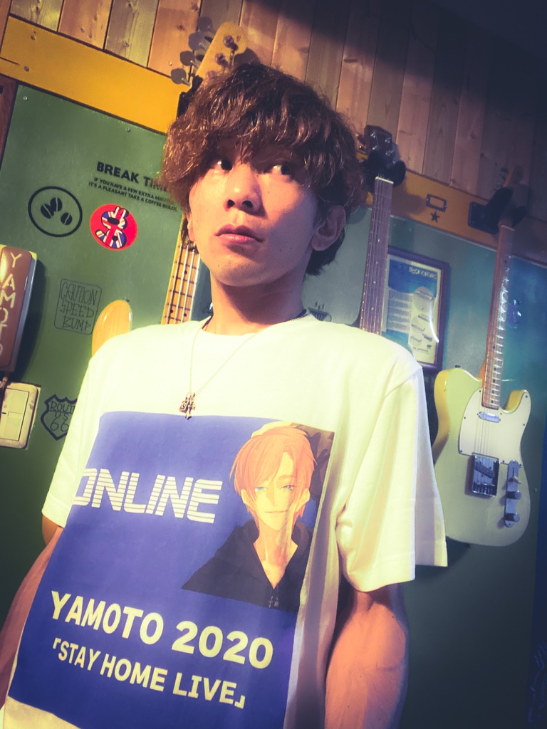 YAMOTO 2020 「STAY HOME LIVE」Tシャツ 白×青