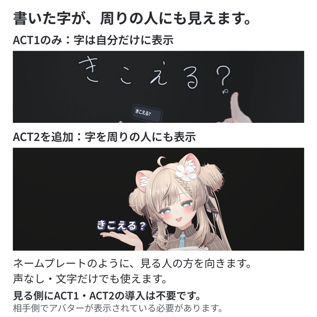 幻筆話手 ACT2|書いた文字を立体表示するVRChatアバターギミック