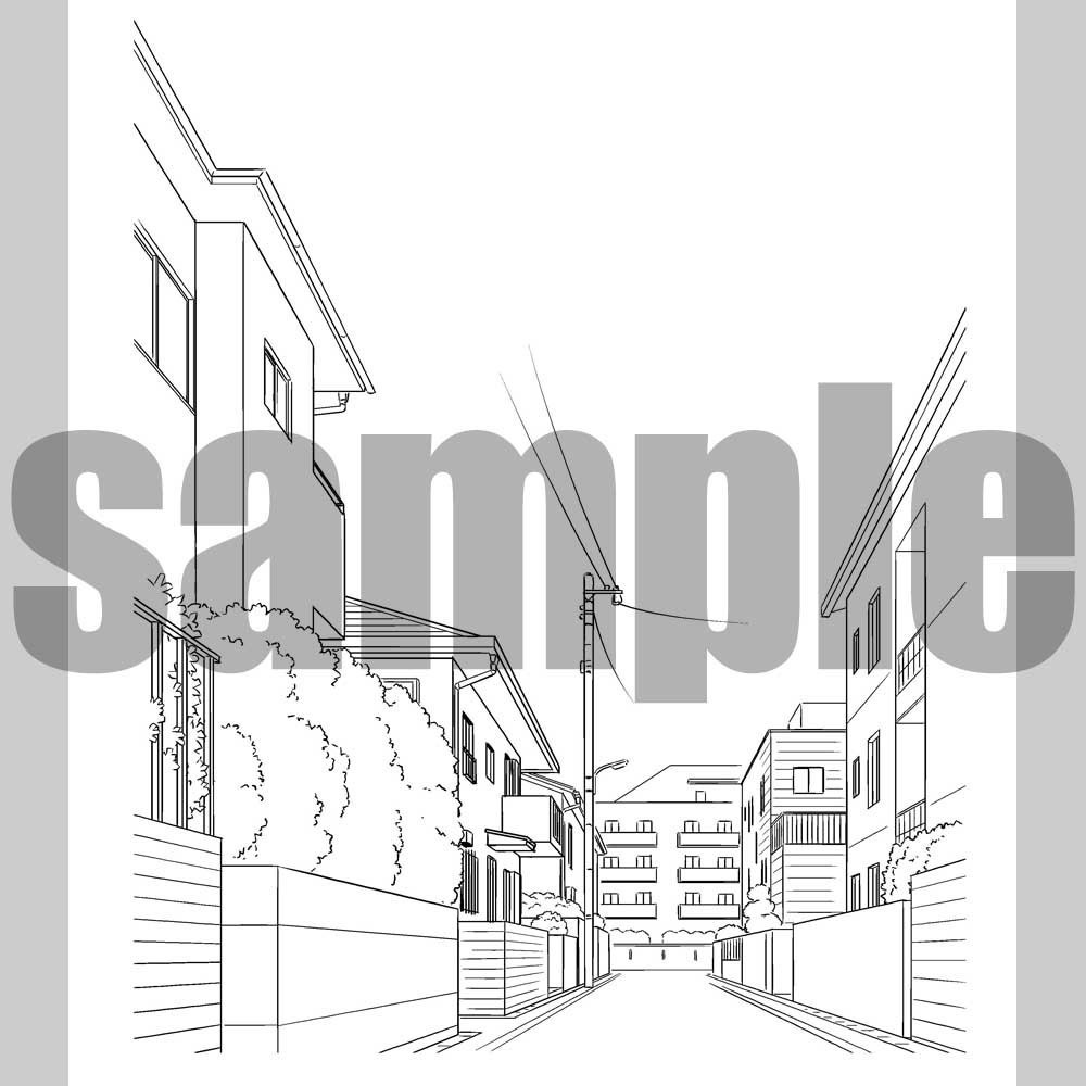 町並み01 漫画背景002