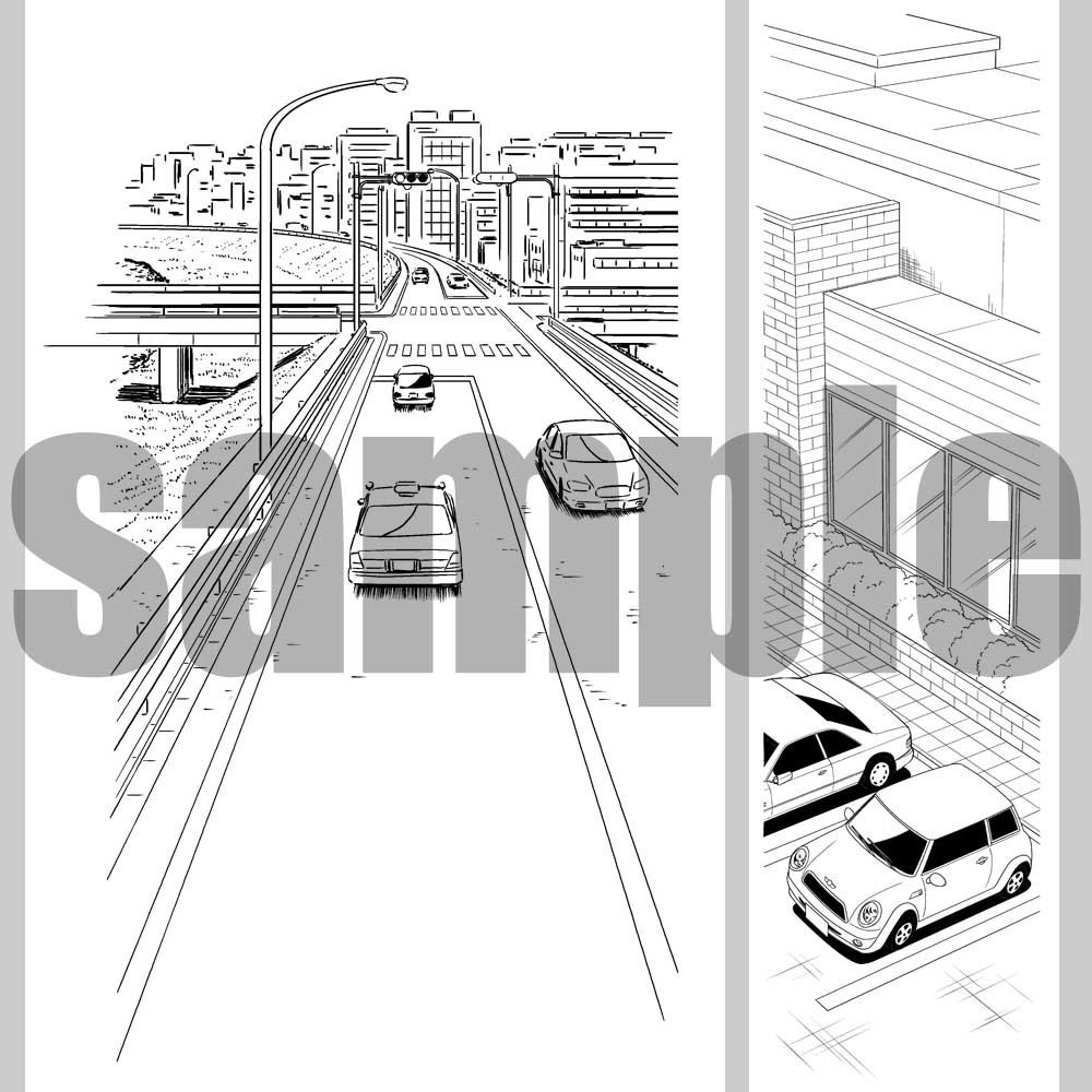 町並み01 漫画背景002