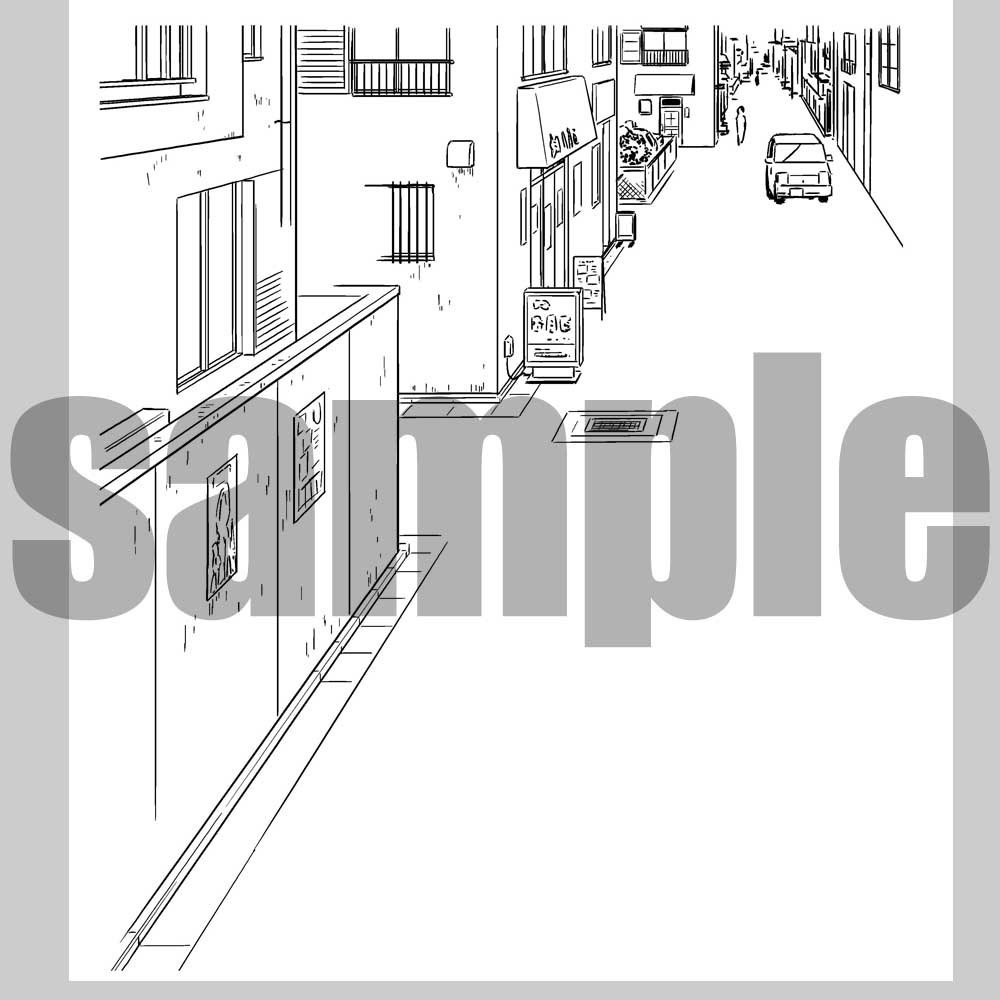 町並み01 漫画背景002