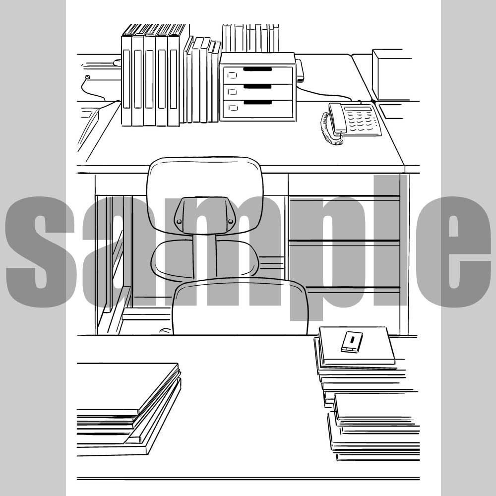 オフィス01 漫画背景003