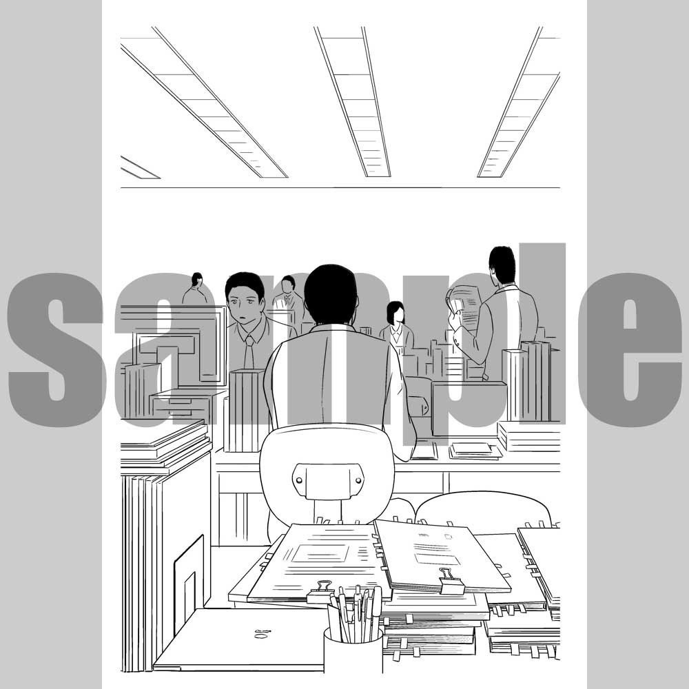 オフィス01 漫画背景003