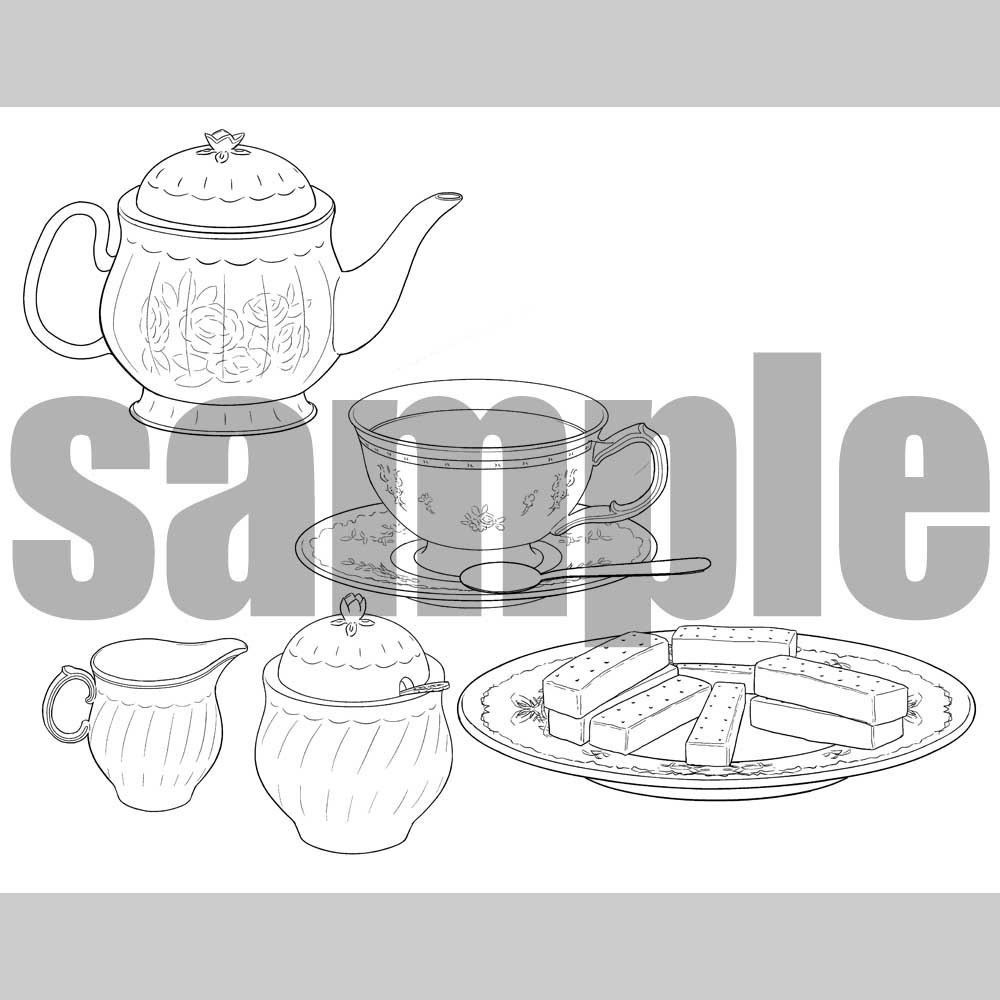 ティーセット 漫画背景012