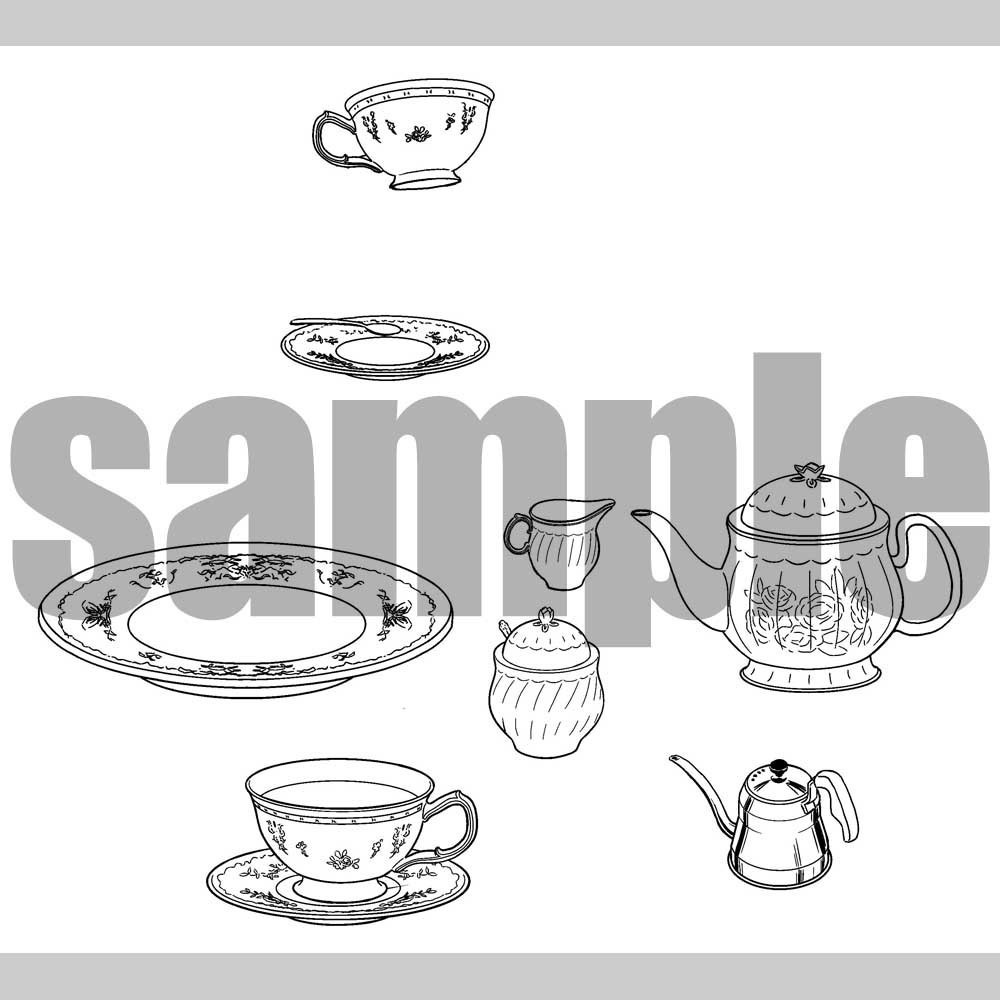 ティーセット 漫画背景012