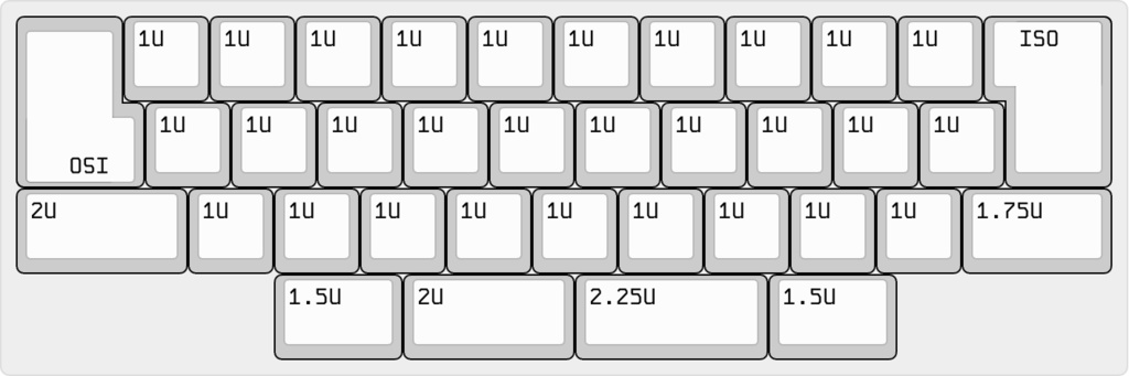 ISO EnterX2キーボード Ieneko37R