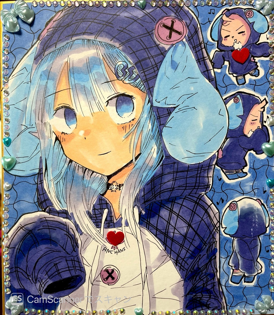 原画「謎のフード少女」※一点物