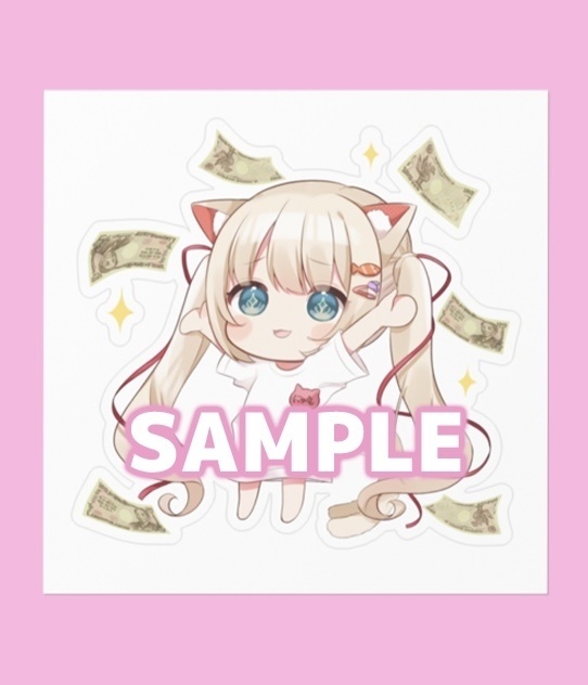 【金運アップ♡にゃもミニステッカー】