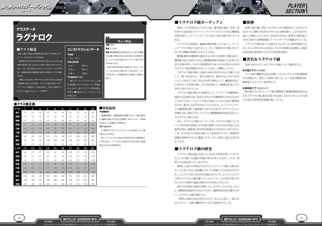 メタリックガーディアンRPG 非公式サプリメント アライバルアライズ v1.5.0