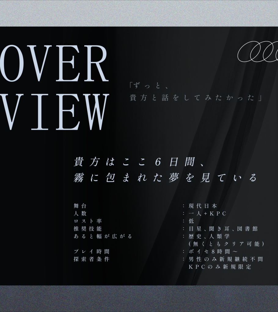 公開中 CoCシナリオ【拝啓、霧の中の君へ】