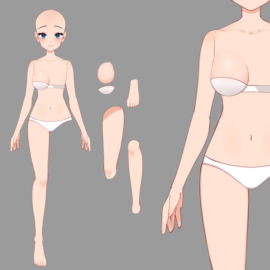 Vtuber Model Body Base Live2D - Vtuberモデル素体ベース