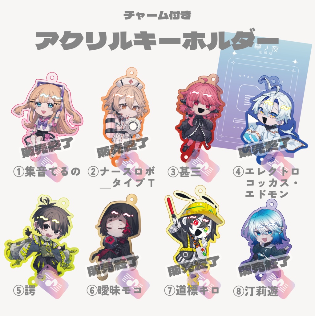 UTAU/チャーム付きアクリルキーホルダー