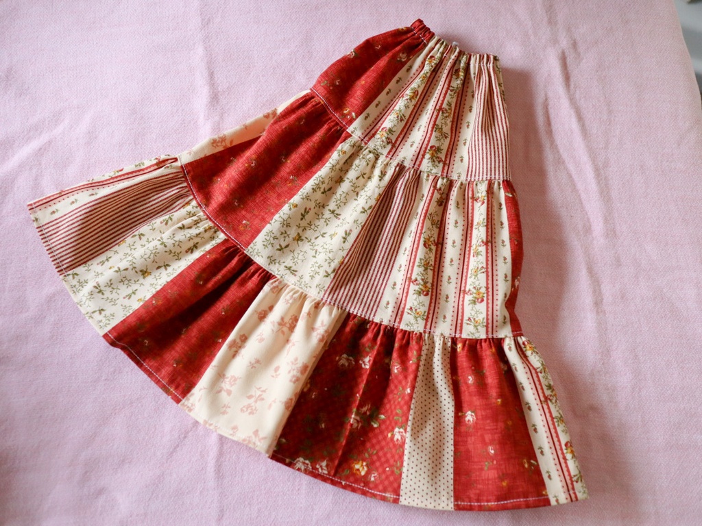 [OUTLET]60cmドールのティアードスカート　カントリー