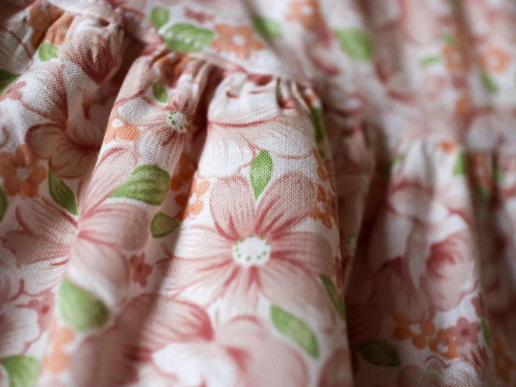 [OUTLET]60cmドールのティアードスカート　ナチュラル花