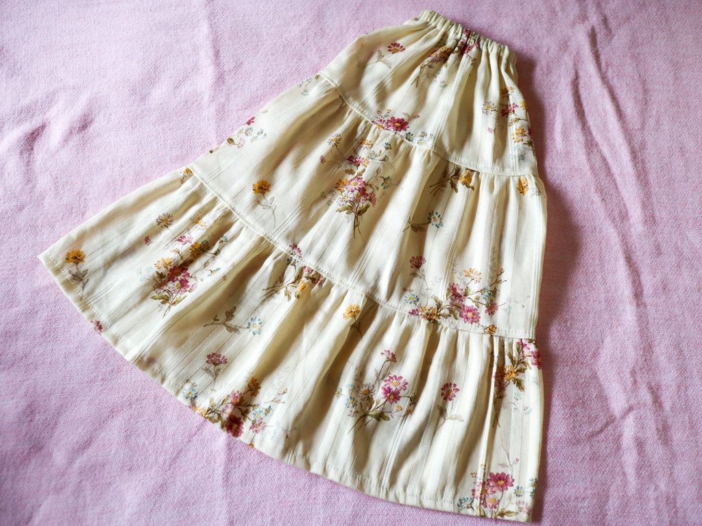 [OUTLET]60cmドールのティアードスカート　黄色花