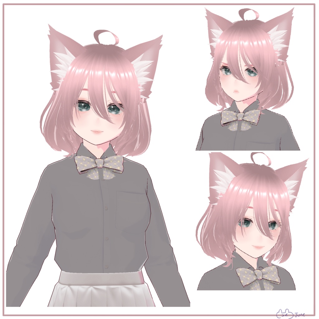 [VRoid Model] Basic Pink Cat VRoid 3D Model