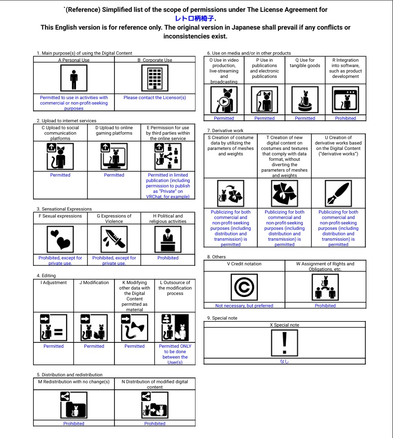 レトロ柄椅子アバター&ワールド家具