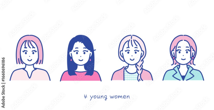 SNS投稿に使える女性リアクションイラスト20点セット【ピンク系】
