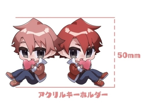 w赤咲両面アクキー