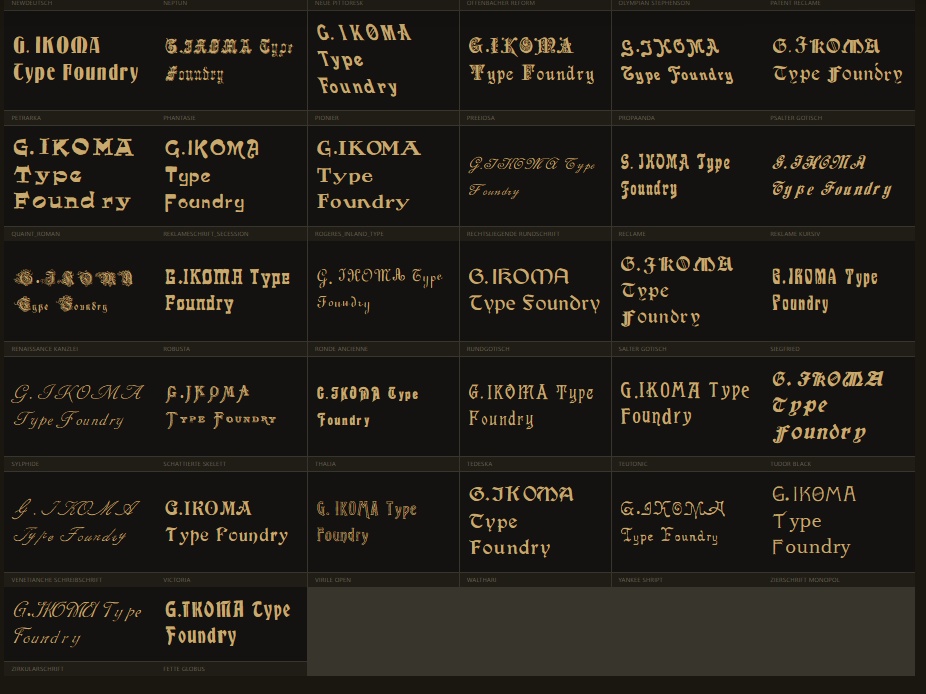 G. Ikoma Archives — 欧文フォント 全115書体 コンプリートセット