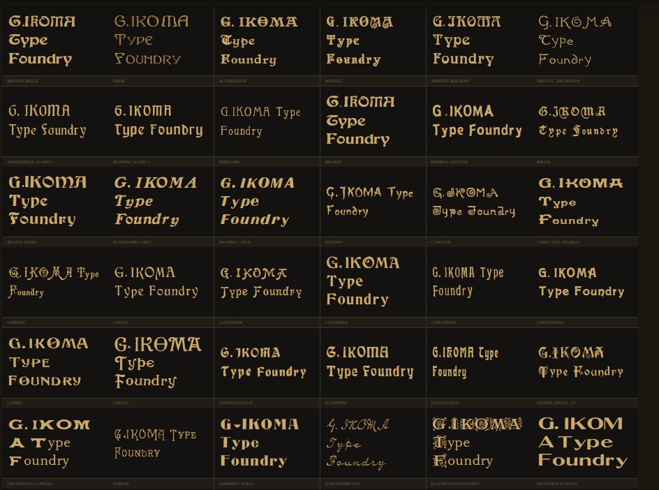 G. Ikoma Archives — 欧文フォント 全115書体 コンプリートセット