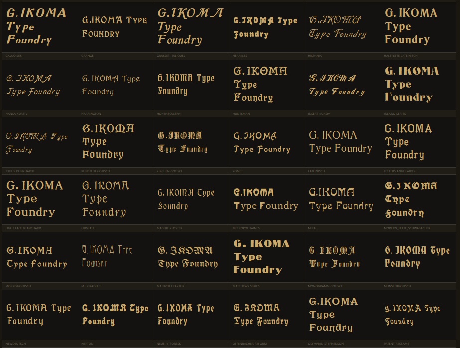 G. Ikoma Archives — 欧文フォント 全115書体 コンプリートセット