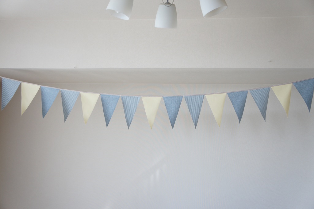 布ガーランド 290cm フラッグ 旗 結婚式 パーティー キャンプ 店舗装飾 飾り デニム淡レモン