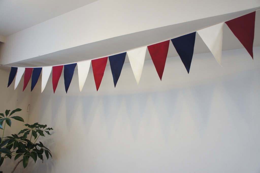 布ガーランド 290cm フラッグ 旗 キャンプ・パーティ飾り トリコロール