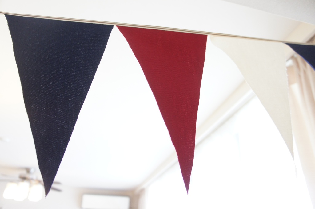 布ガーランド 290cm フラッグ 旗 キャンプ・パーティ飾り トリコロール