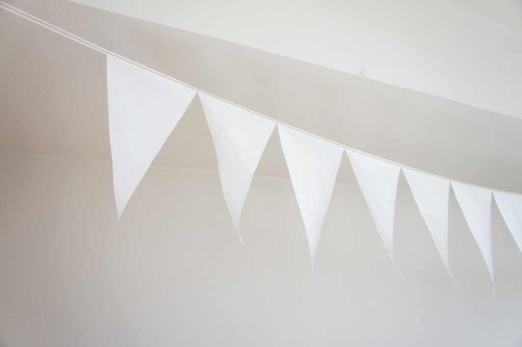 布ガーランド 290cm フラッグ 旗 結婚式 誕生日 パーティー キャンプ 飾り ホワイト
