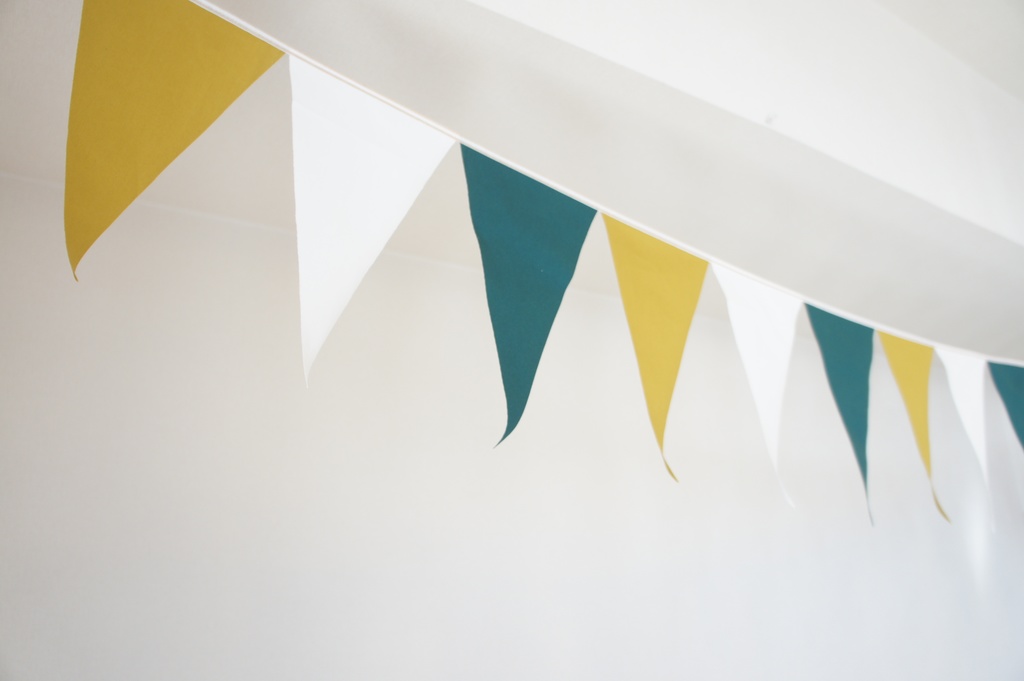 布ガーランド 290cm フラッグ 旗 結婚式 誕生日 パーティー キャンプ 飾り ディープグリーン