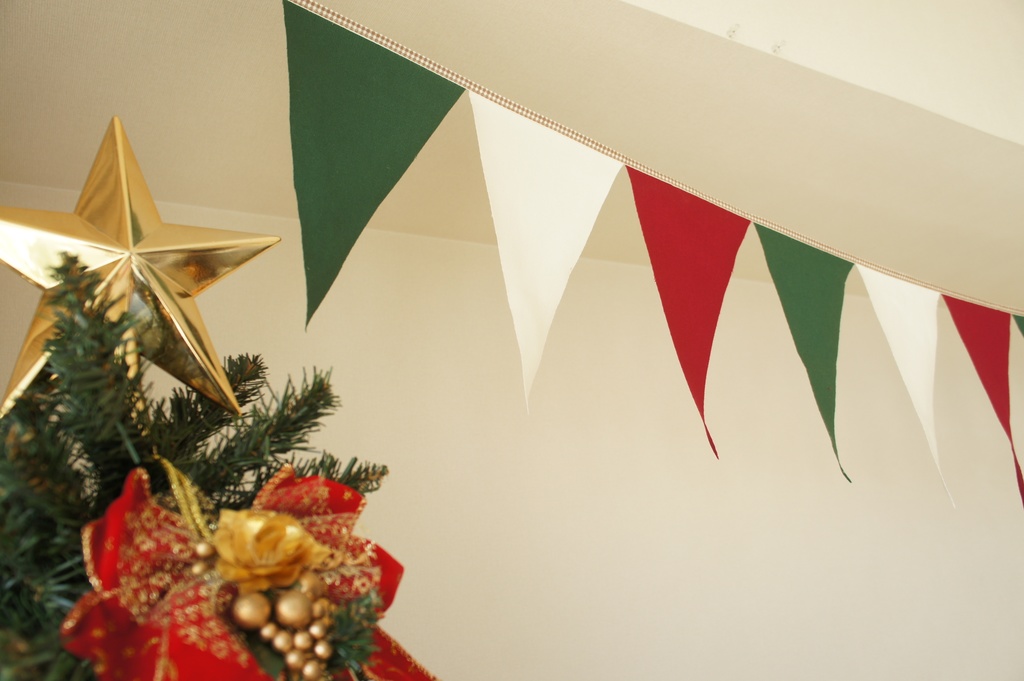 布ガーランド 290cm フラッグ 旗 キャンプ・パーティ飾り クリスマス