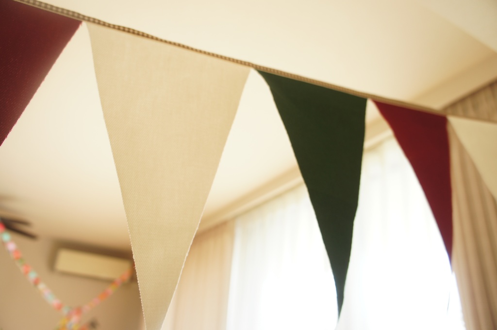 布ガーランド 290cm フラッグ 旗 キャンプ・パーティ飾り クリスマス