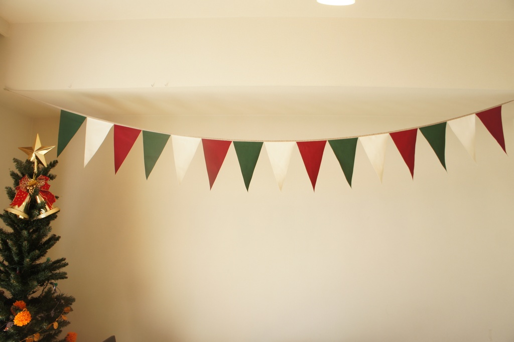 布ガーランド 290cm フラッグ 旗 キャンプ・パーティ飾り クリスマス