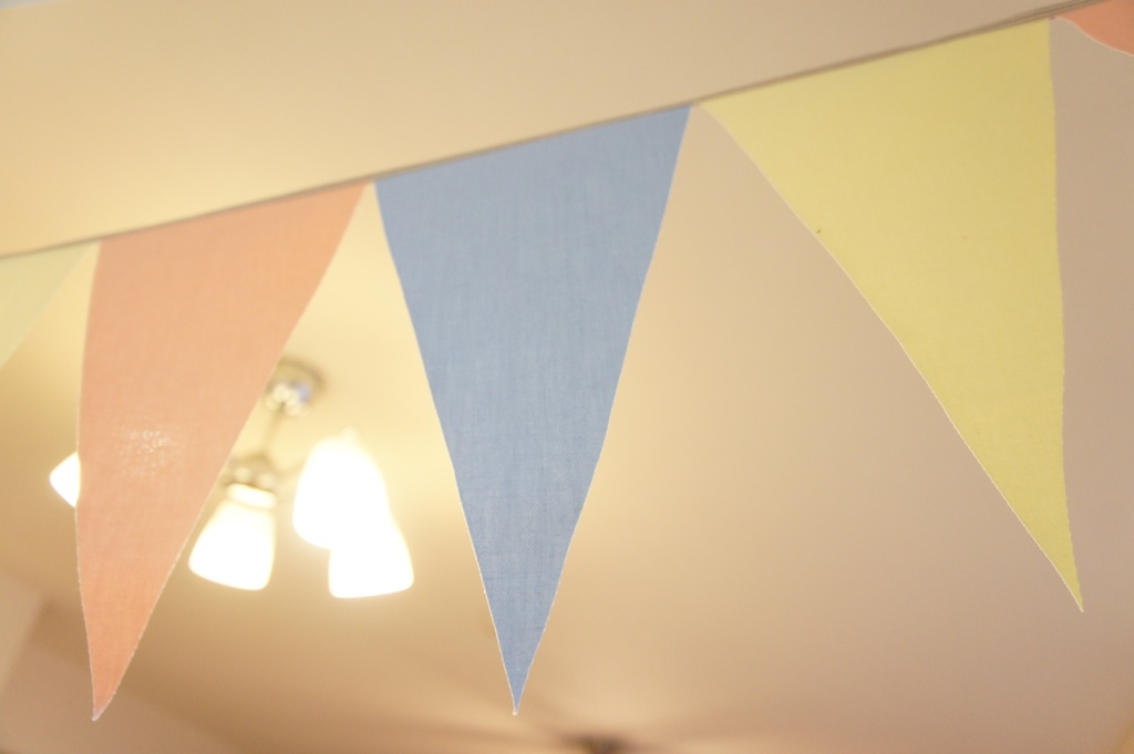 布ガーランド 290cm フラッグ 旗 結婚式 誕生日 パーティー キャンプ 飾り パステルカラフル