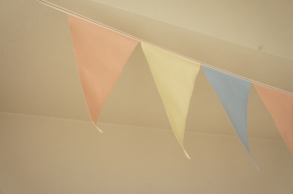 布ガーランド 290cm フラッグ 旗 結婚式 誕生日 パーティー キャンプ 飾り パステルカラフル