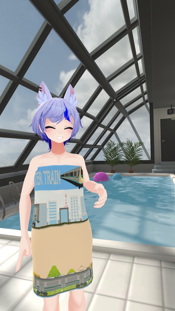 プールタオル【ハオランくん想定】(3Dモデル)