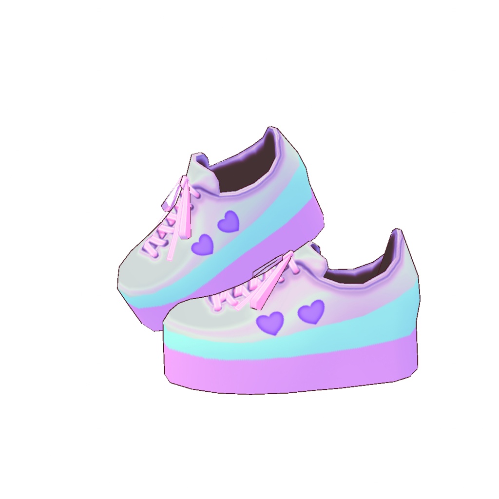 ゆめかわメタリックスニーカー(VRoidスニーカー用テクスチャ) おまけ 3Dモデルとメタリック加工なしレイヤー別画像を同梱