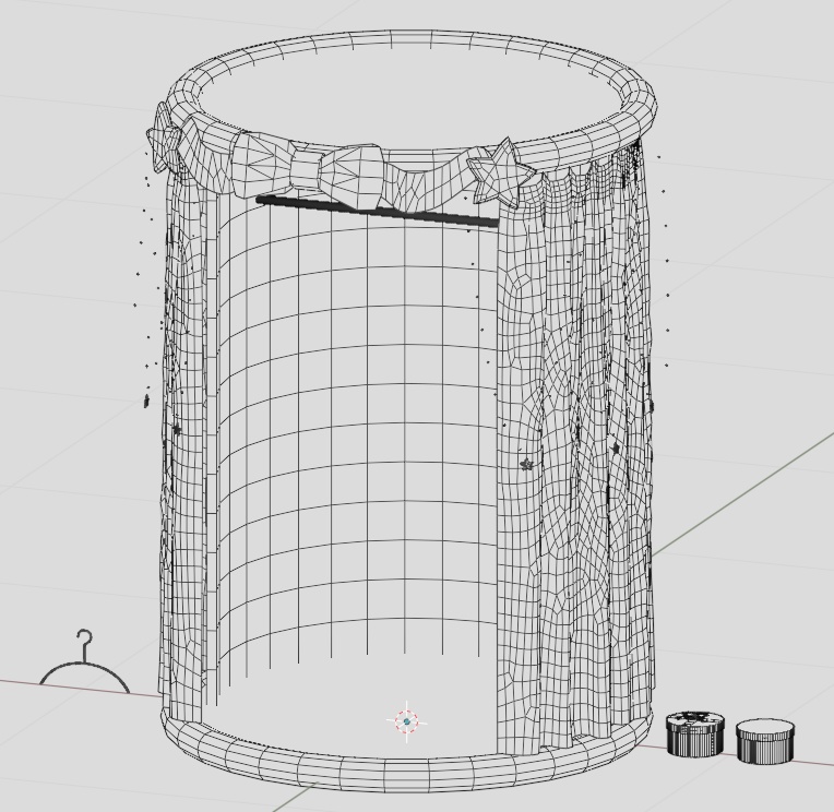 【シェイプキーで動く】ゆめかわクローゼット(試着室)4点セット【fbx】