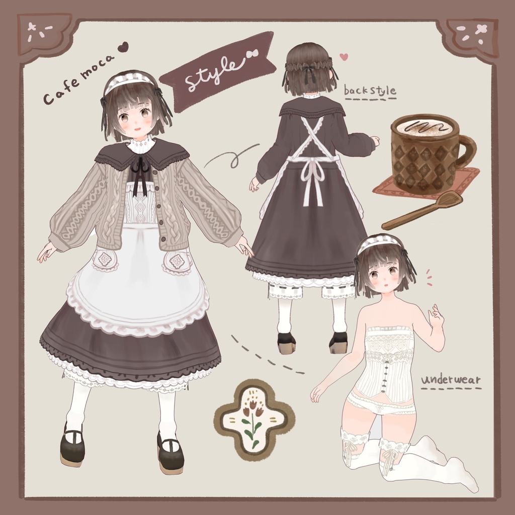 【VRoid正式版】オリジナル3Dモデルcafemoca