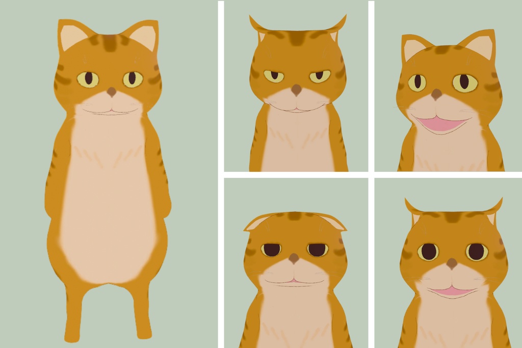 ゆるい茶トラ猫 オリジナル3Dアバター