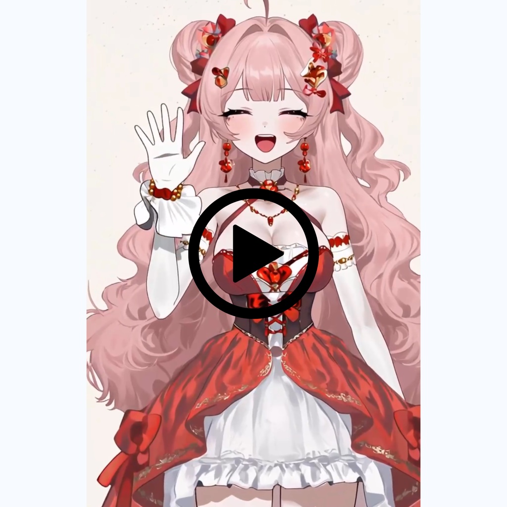 【一点物】立ち絵・SD・動画 セット IRIAM ルビー 赤 女の子