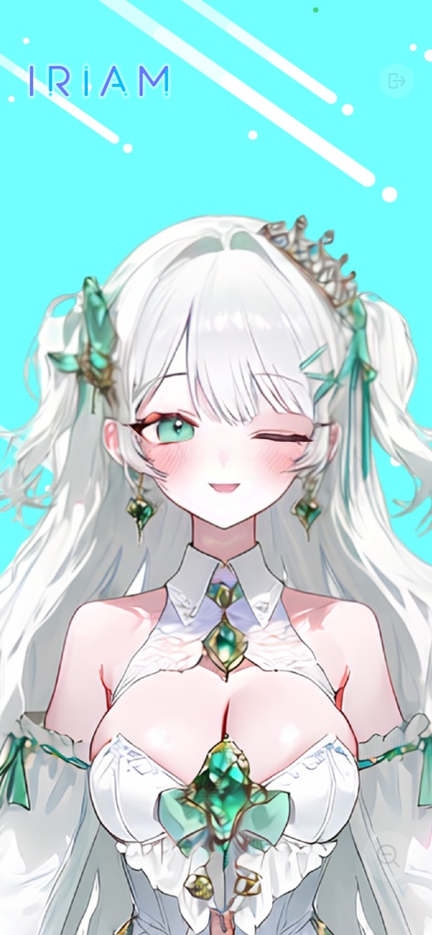 【一点物】立ち絵・SD・動画 セット IRIAM 女の子 エメラルド 緑