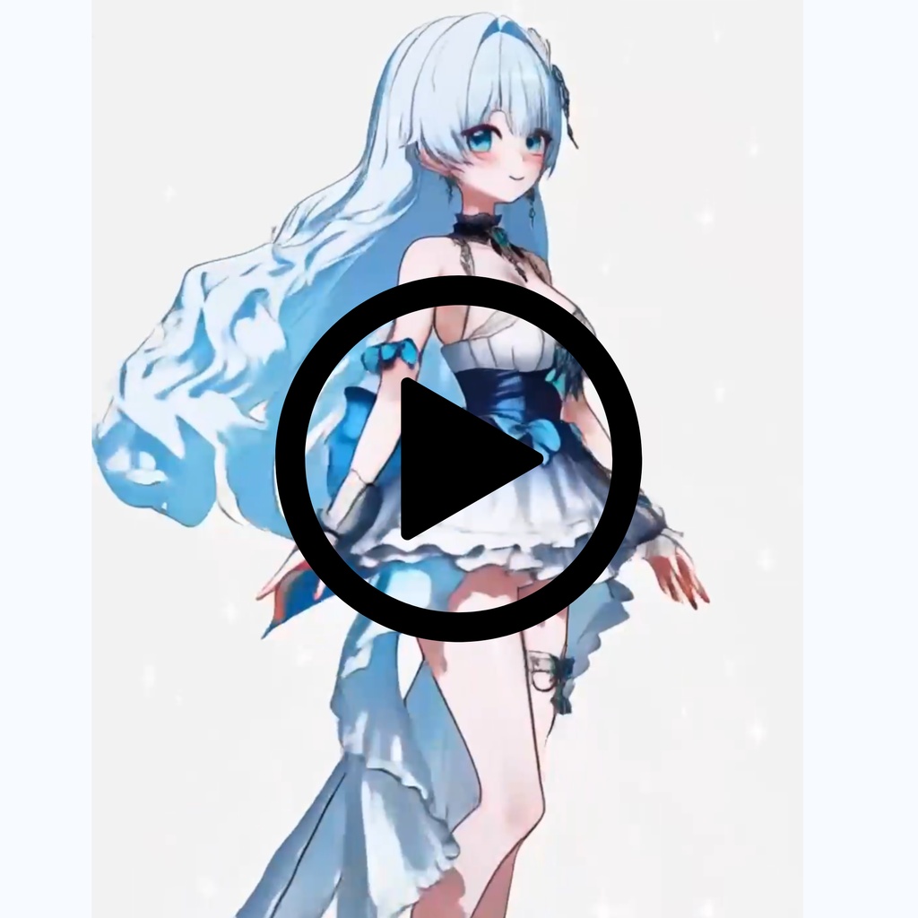 【一点物】立ち絵・SD・動画 セット IRIAM 女の子 宝石 サファイア 青