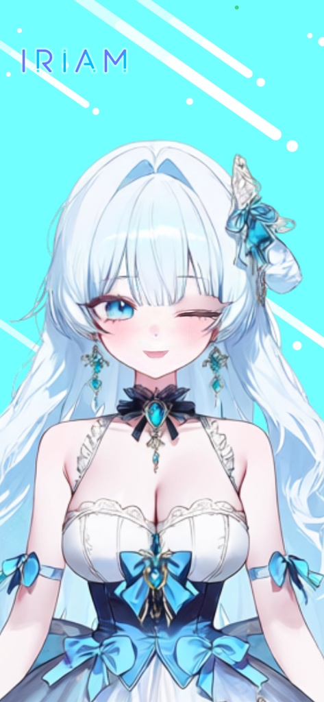 【一点物】立ち絵・SD・動画 セット IRIAM 女の子 宝石 サファイア 青