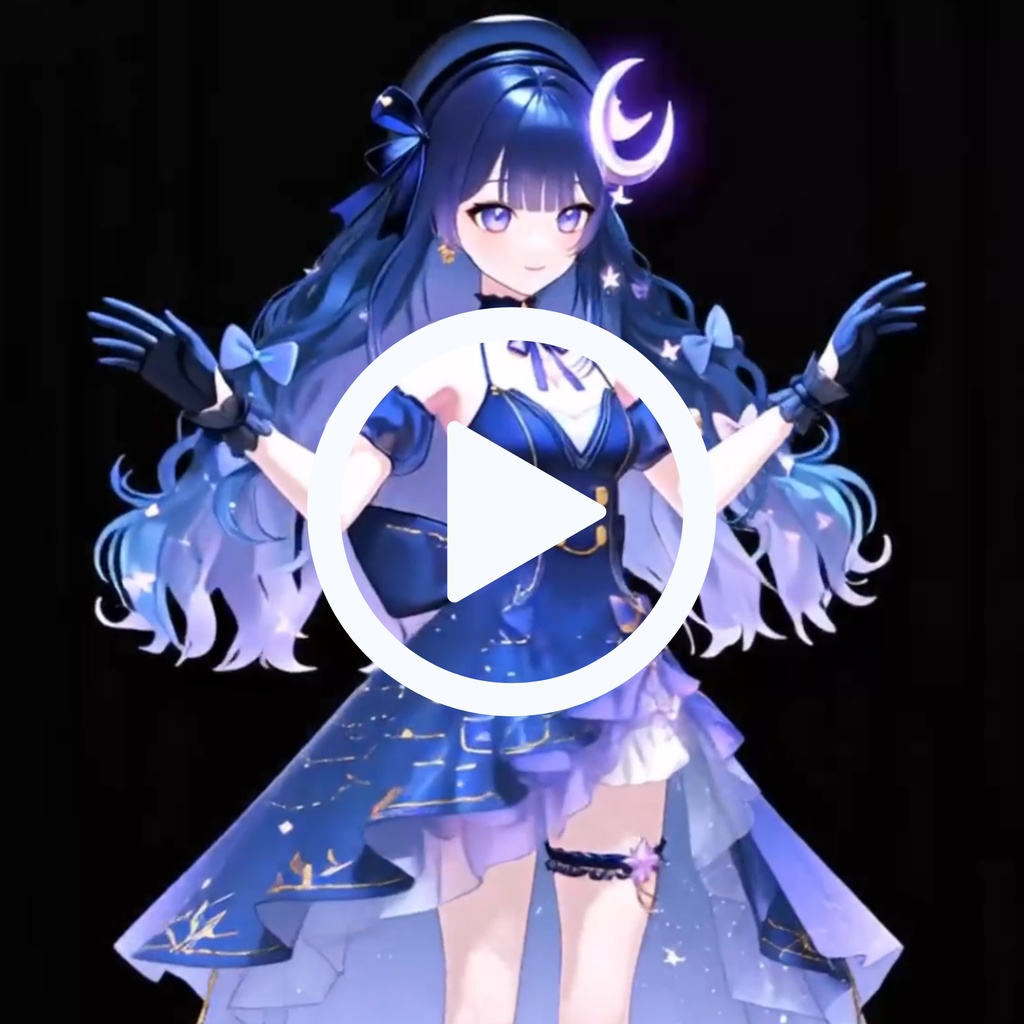 【一点物】立ち絵・SD・動画 セット IRIAM 女の子 夜空 星 月